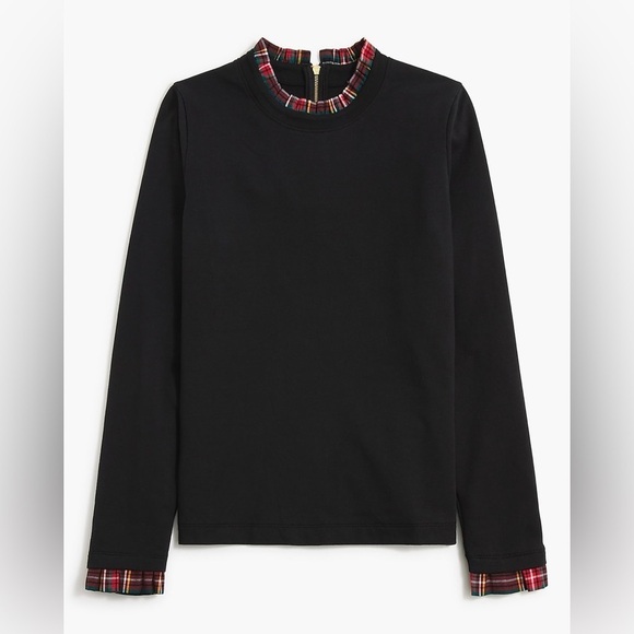 J. Crew Factory Tartan Ruffle-Collar Pullover - Picture 3 of 13
